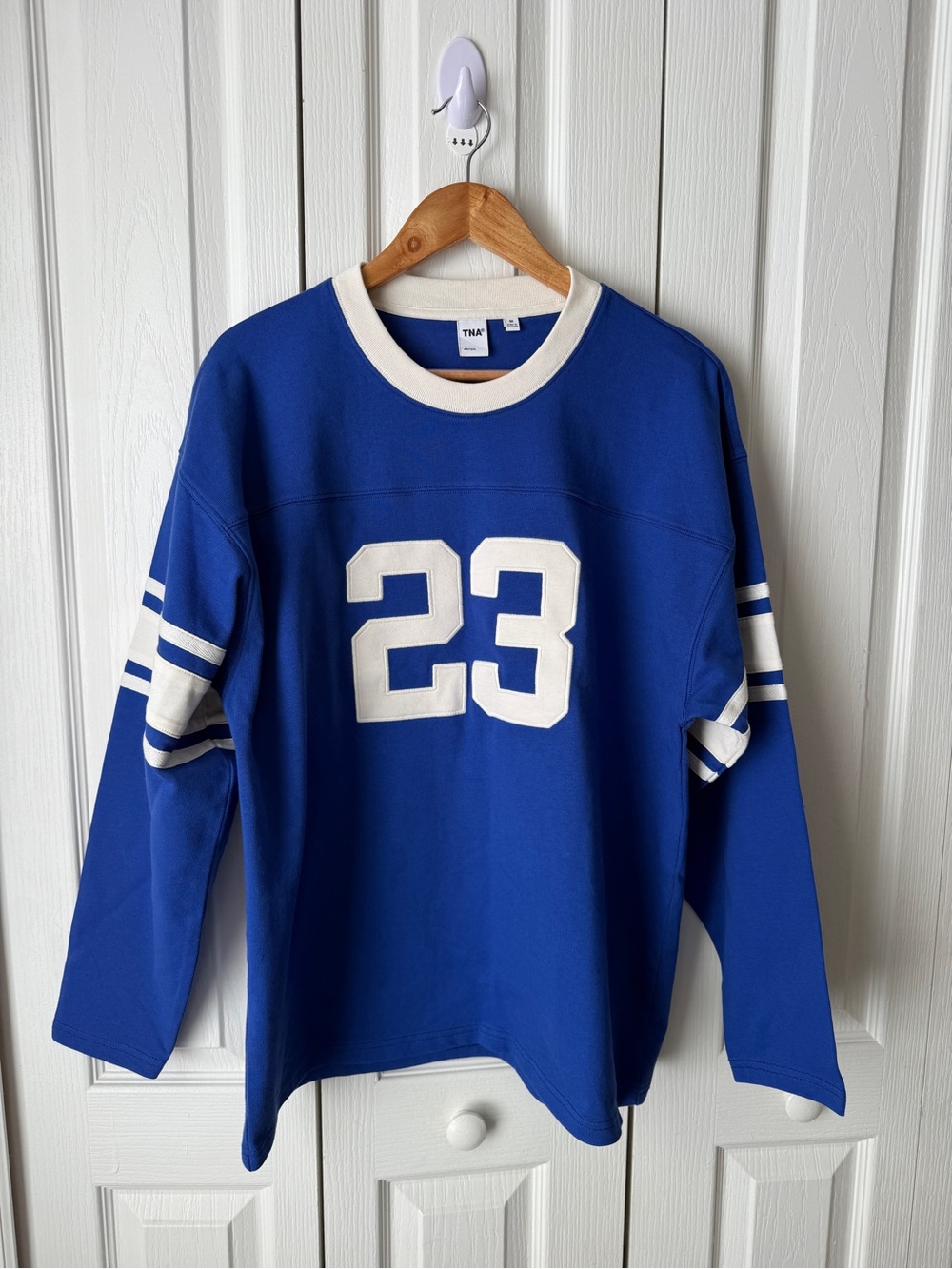 Aritzia Blue Crewneck Sweatshirt with White '23' Graphic